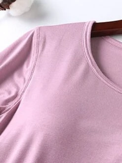 Women's Modal Pajamas Sets With Chest Pads Pure Color Casual Comfort Home Bed Modal Breathable Crew Neck Long Sleeve T Shirt Tee Pant Elastic Waist Fall Winter Black White -Ladies Pajamas Store tdulrj1696841774652