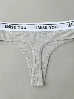 Women's Sexy Panties G-strings & Thongs Panties Seamless Panty 1pc / Pack Underwear Fashion Sexy Comfort Basic Letter Cotton Low Waist Sexy Lake Blue Black Yellow S M L -Ladies Pajamas Store tfuqez1660292189540