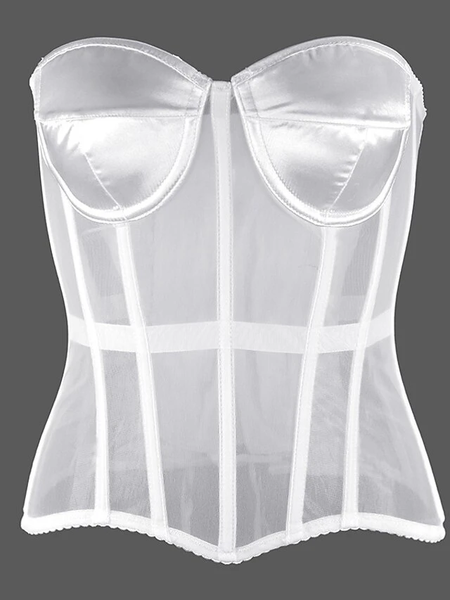 Corset Women's Corset Tops Wedding Party Party & Evening Plus Size White Overbust Corset Lace Up Tummy Control Push Up Pure Color All Seasons 7 Corset Women's Corset Tops Wedding Party Party & Evening Plus Size White Overbust Corset Lace Up Tummy Control Push Up Pure Color All Seasons - Image 5