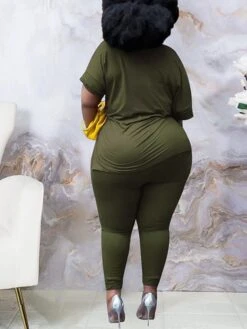 Women's Plus Size Loungewear Sets Pure Color Casual Comfort Soft Daily Date Vacation Polyester Breathable V Wire Short Sleeve Pant Elastic Waist Fall Spring Black Yellow -Ladies Pajamas Store tjpqhm1675750219275