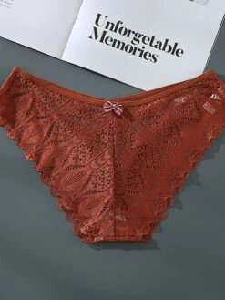 Women's Sexy Panties Brief Underwear 1pc / Pack Underwear Sexy Criss Cross Bow Hole Lace Nylon Mid Waist Sexy Black Khaki Red S M L -Ladies Pajamas Store tkdjbb1660292190269