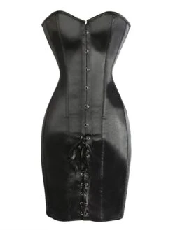 Women's Corsets Tummy Control Halloween Party & Evening Club Black Sexy Breathable Comfortable Hook & Eye Lace Up Push Up Tie Back Pure Color Fall Winter -Ladies Pajamas Store tnmzxi1658227905672