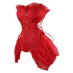 Corset Women's Corsets Trachtenmieder Christmas Halloween Wedding Party Birthday Party Plus Size Black Red Black White Sexy Country Bavarian Hook & Eye Lace Up Classic Tummy Control Push Up Solid -Ladies Pajamas Store towjlg1663922660404