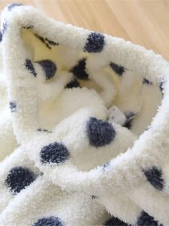 Women's Loungewear Sets Dot Fashion Comfort Soft Home Daily Bed Flannel Warm Breathable Crew Neck Long Sleeve Shirt Pant Button Pocket Fall Winter Black White -Ladies Pajamas Store trybna1692927378018