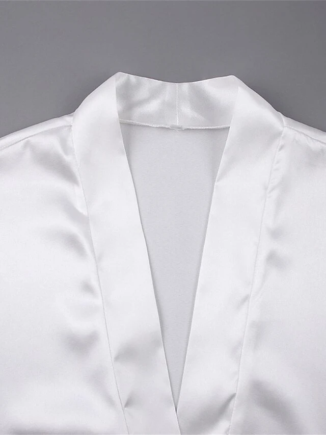 Women's Pajamas Bathrobe Robes Gown Pure Color Fashion Casual Comfort Home Daily Bed Satin Breathable V Wire Long Sleeve Feather Summer Fall White 7 Women's Pajamas Bathrobe Robes Gown Pure Color Fashion Casual Comfort Home Daily Bed Satin Breathable V Wire Long Sleeve Feather Summer Fall White - Image 5
