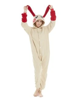 Women's Winter Hoodie Onesies Pajama For Adult Jumpsuits Cartoon Rabbit Comfort Oversized Soft HomeFallVacation Cotton Warm Hoodie Long Sleeve Button Pocket Hoodie Fall Green Blue / Flannel