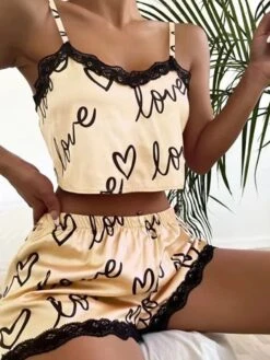 Women'S Home Wear Fashion Lace Patchwork Suspenders Set -Ladies Pajamas Store tyvqjh1697793504832