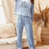 Women's Fuzzy Pajamas Sets Cartoon Cat Fashion Casual Soft Home Daily Bed Flannel Breathable Crew Neck Long Sleeve Pant Fall Winter Blue 2 Women's Fuzzy Pajamas Sets Cartoon Cat Fashion Casual Soft Home Daily Bed Flannel Breathable Crew Neck Long Sleeve Pant Fall Winter Blue -Ladies Pajamas Store uddspu1689581342636