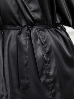 Women's Plus Size Pajamas Bathrobe Pure Color Simple Casual Comfort Home Bed Wedding Party Polyester Breathable V Wire Long Sleeve Summer Fall Claret Black -Ladies Pajamas Store udvbax1693986211917