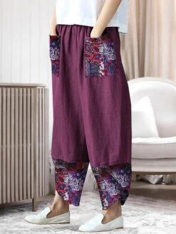 Women's Plus Size Loungewear Pants Lounge Pants Dot Flower Fashion Casual Comfort Home Daily Vacation Polyester Breathable Pocket Elastic Waist Summer Spring Black Army Green