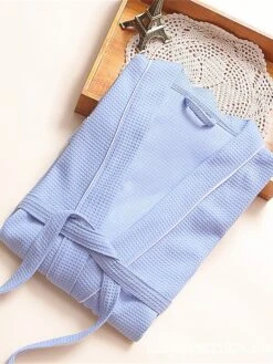 Women's Cotton Robe Pure Color Simple Casual Comfort Home Bed Wedding Party Breathable V Wire Long Sleeve Pocket Fall Winter White Pink -Ladies Pajamas Store uhipac1694072392966