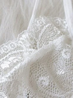 Women's Lace Bras Double Strap Sheer Bras 3/4 Cup V Neck Breathable Lace Pure Color Hook & Eye Date Valentine's Day Casual Daily Nylon Sexy 1 Set Black -Ladies Pajamas Store ulgnrw1639391450781