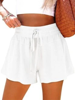 Women's Loungewear Pants Lounge Pants Pure Color Simple Casual Comfort Home Daily Vacation Polyester Breathable Pocket Elastic Waist Summer Spring Black White -Ladies Pajamas Store umetpd1677484963762