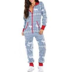 Women's Onesie Pajamas Letter Elk Warm Casual Soft Xmas Home Christmas Daily Cotton Blend Warm Breathable Hoodie Long Sleeve Summer Fall Wine Red -Ladies Pajamas Store umwuqr1694164488125