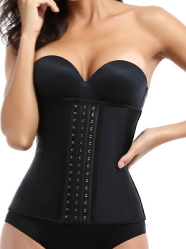 Corset Women's Corsets Prom Party & Evening Club Black Sexy Underbust Corset Hook & Eye Backless Tummy Control Pure Color Fall Winter 3 Corset Women's Corsets Prom Party & Evening Club Black Sexy Underbust Corset Hook & Eye Backless Tummy Control Pure Color Fall Winter