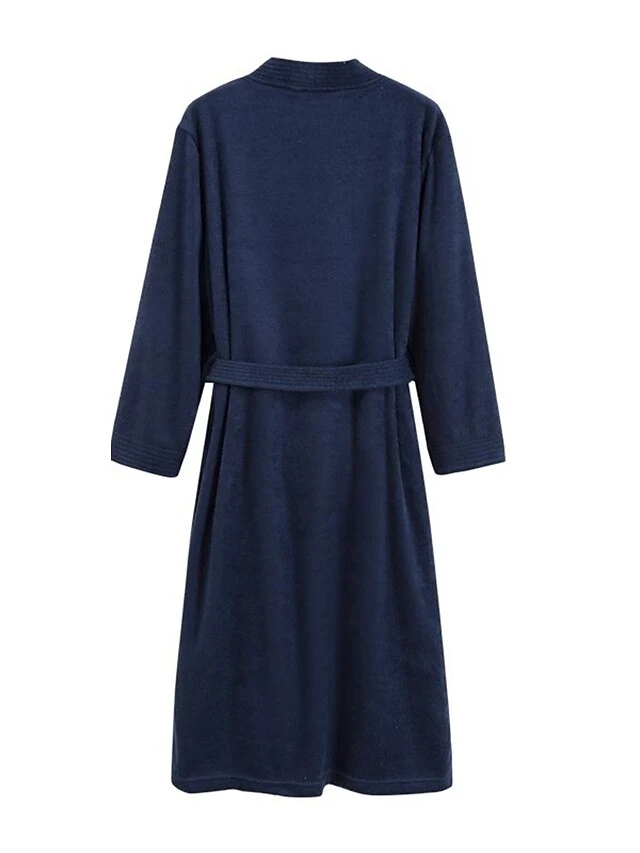 Women's Robe Pure Color Simple Casual Comfort Home Bed Wedding Party Polyester Breathable V Wire Long Sleeve Fall Winter White Pink 10 Women's Robe Pure Color Simple Casual Comfort Home Bed Wedding Party Polyester Breathable V Wire Long Sleeve Fall Winter White Pink - Image 8