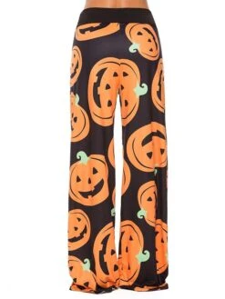 Women's Pants Pajama Pant Pumpkin Spiders Simple Casual Soft Home Halloween Daily Polyester Breathable Pant Summer Spring Sunflower Color Black -Ladies Pajamas Store uvuzjt1694605408088
