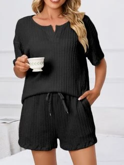 Women's Plus Size Loungewear Sets Pure Color Casual Comfort Soft Home Street Daily Polyester V Wire Short Sleeve T Shirt Tee Shorts Pocket Summer Spring Black Pink 32 Women's Plus Size Loungewear Sets Pure Color Casual Comfort Soft Home Street Daily Polyester V Wire Short Sleeve T Shirt Tee Shorts Pocket Summer Spring Black Pink -Ladies Pajamas Store uxsdkm1679463223703