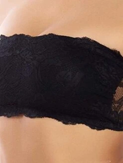 Women's Lace Bras Padded Bras Tube Bra Strapless Bras Full Coverage Scoop Neck Breathable Invisible Lace Pure Color Pull-On Closure Date Party & Evening Casual Daily Polyester 1PC White Black / 1 PC -Ladies Pajamas Store vaubnd1659594458876