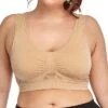 Curve Plus Size Backless Hole Solid Color Casual U Neck Fall Winter Wireless Bras Full Coverage Bra Watermelon Red Bean Paste Purple Black Big Size L XL 2XL 3XL 4XL -Ladies Pajamas Store vbmkmt1660284060730
