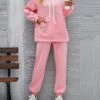 Women's Loungewear Sets Pure Color Fashion Sport Casual Home Street Daily Polyester Breathable Hoodie Long Sleeve Hoodie Pant Pocket Fall Winter Black Pink 1 Women's Loungewear Sets Pure Color Fashion Sport Casual Home Street Daily Polyester Breathable Hoodie Long Sleeve Hoodie Pant Pocket Fall Winter Black Pink -Ladies Pajamas Store vhbcee1695628308619