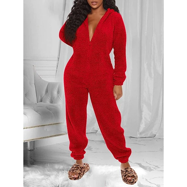 Women's Pajamas Jumpsuit Star Warm Fashion Casual Home Daily Bed Polyester Breathable Hoodie Long Sleeve Pocket Fall Winter Black White 11 Women's Pajamas Jumpsuit Star Warm Fashion Casual Home Daily Bed Polyester Breathable Hoodie Long Sleeve Pocket Fall Winter Black White - Image 9