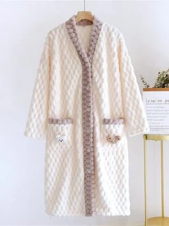 Women's Pajamas Bathrobe Animal Simple Plush Casual Home Bed Wedding Party Flannel Warm Breathable V Wire Long Sleeve Button Pocket Fall Winter Pink Purple 17 Women's Pajamas Bathrobe Animal Simple Plush Casual Home Bed Wedding Party Flannel Warm Breathable V Wire Long Sleeve Button Pocket Fall Winter Pink Purple -Ladies Pajamas Store vntiam1696837246352