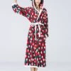 Women's Christmas Robes Gown Bathrobes Pjs Grid / Plaid Comfort Home Xmas Cotton Hoodie Long Sleeve Pocket Hoodie Winter Fall Red / Flannel