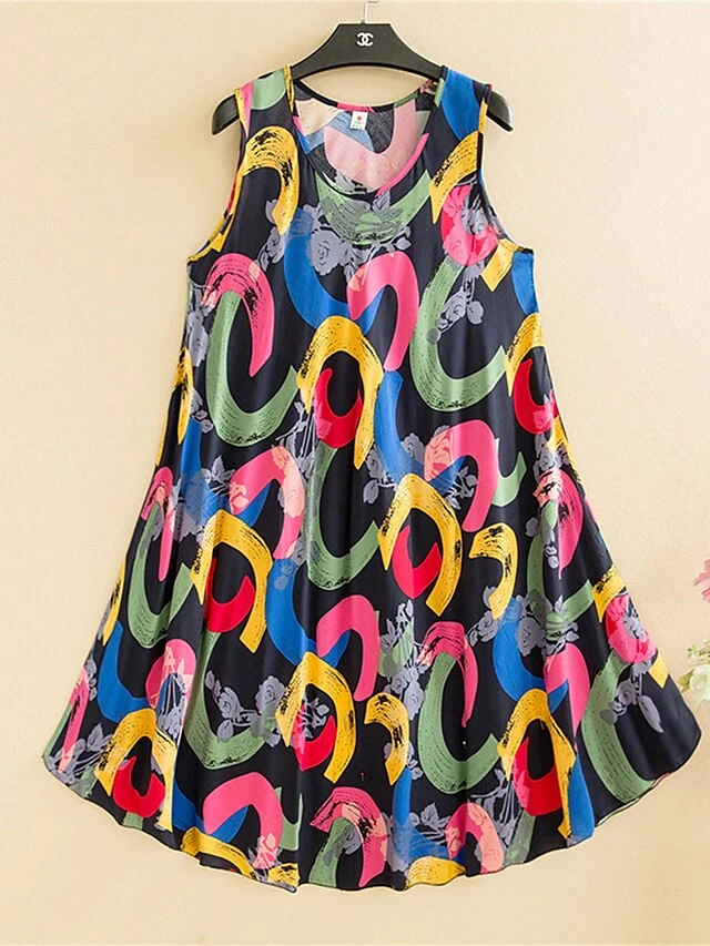 Women's Pajamas Nightgown Nightshirt Dress Flower Simple Comfort Soft Home Daily Bed Cotton Breathable Crew Neck Sleeveless Dress Summer Spring Gold Black Black 16 Women's Pajamas Nightgown Nightshirt Dress Flower Simple Comfort Soft Home Daily Bed Cotton Breathable Crew Neck Sleeveless Dress Summer Spring Gold Black Black - Image 14