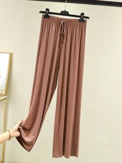 Women's Loungewear Pants Pure Color Casual Comfort Soft Home Daily Vacation Modal Breathable Long Pant Pant Elastic Waist Summer Fall Light Pink Black -Ladies Pajamas Store vuilcy1690277173294