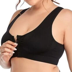 Curve Plus Size Backless Racerback Solid Color Casual U Neck Summer Spring Wireless Bras 3/4 Cup Bra Black White Blue Big Size L XL 2XL 3XL 4XL