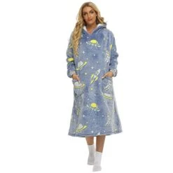 Women's Plush Hooded Robe Warm Loungewear Pajamas Nightgown Sleepwear Home Daily Bed Fall Winter -Ladies Pajamas Store vyoici1637318247639