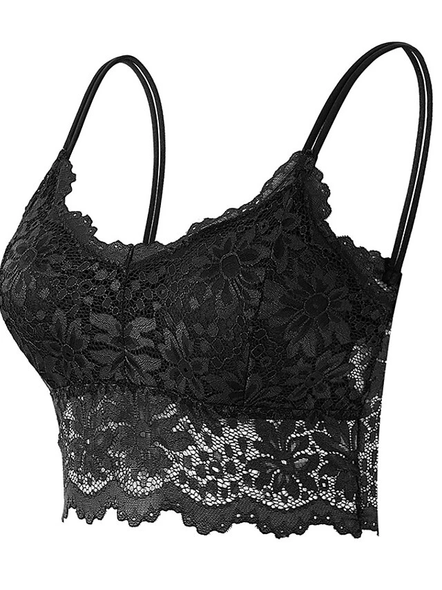 Women's Lace Bras Sheer Bras 3/4 Cup V Neck Push Up Lace Pure Color Pull-On Closure Date Valentine's Day Casual Daily Nylon Sexy 1PC White Black / Bras & Bralettes / 1 PC 8 Women's Lace Bras Sheer Bras 3/4 Cup V Neck Push Up Lace Pure Color Pull-On Closure Date Valentine's Day Casual Daily Nylon Sexy 1PC White Black / Bras & Bralettes / 1 PC - Image 6