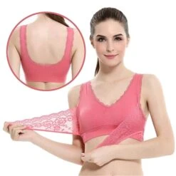 Women's Oversized Lace Sports Bras Cross Front Side Buckle Wire Free Bra Yoga Workout Activewear -Ladies Pajamas Store wbercf1649319862023