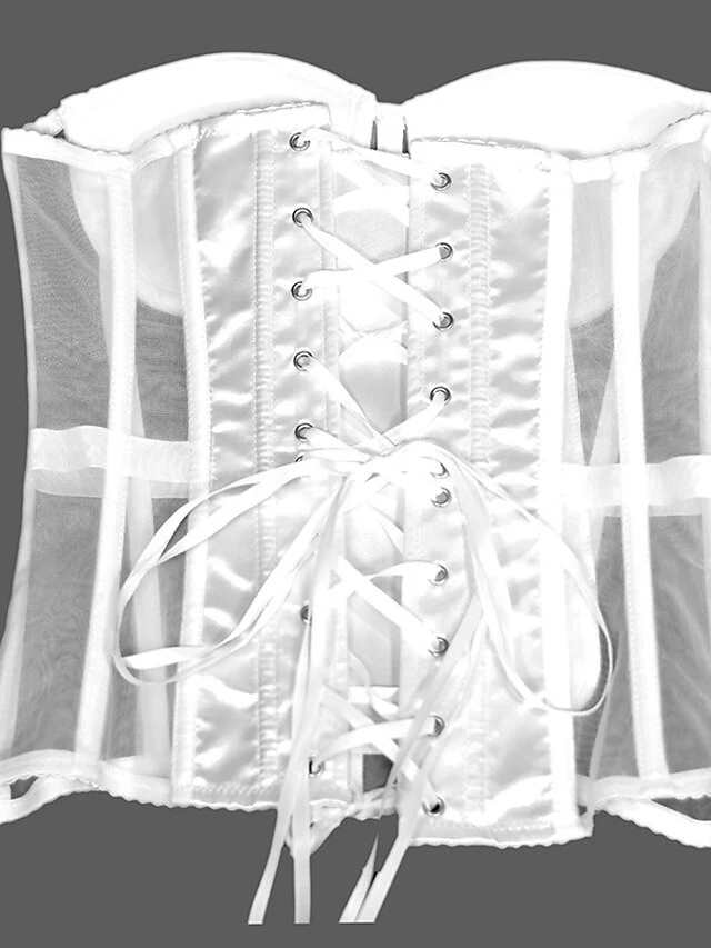 Corset Women's Corset Tops Wedding Party Party & Evening Plus Size White Overbust Corset Lace Up Tummy Control Push Up Pure Color All Seasons 12 Corset Women's Corset Tops Wedding Party Party & Evening Plus Size White Overbust Corset Lace Up Tummy Control Push Up Pure Color All Seasons - Image 10