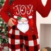 Women's Christmas Pajamas Top Star Santa Claus Warm Soft Christmas Spandex Fall Winter Black Red