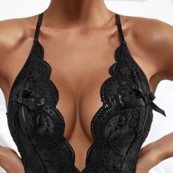 Women's Sexy Bodies Teddies & Bodysuits 1 Pc Flower Hot Soft Bed Valentine's Day Spandex Halter Neck Lace Jacquard Spring Summer Black Wine / Not Specified / Super Sexy -Ladies Pajamas Store wihphi1650273755189