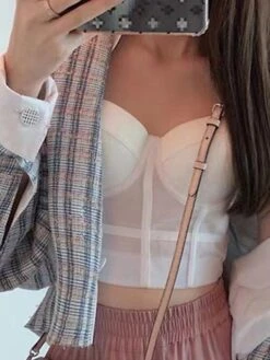 Corset Women's Corset Tops Comfortable Overbust Corset Backless Tummy Control Push Up Pure Color Hook & Eye Polyester Wedding Party Party & Evening Walking All Seasons Green White Black -Ladies Pajamas Store wmwesx1640852341628