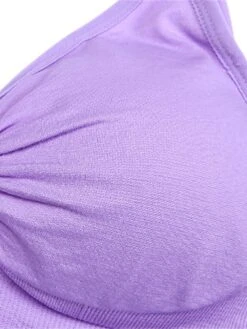 Women's Plus Size Maternity Nursing Bra Wireless Solid Home Daily Bed Nylon Breathable Straps Sleeveless Backless Summer Spring Charming Purple Black -Ladies Pajamas Store wmydio1696231984633