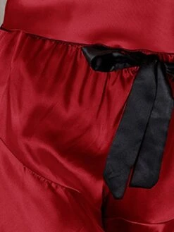 Women's Sexy Lingerie Sets Pure Color Hot Comfort Sweet Home Daily Bed Satin Breathable Straps Sleeveless Strap Top Shorts Backless Elastic Waist Summer Spring Pink Red -Ladies Pajamas Store wpqtel1680599073489