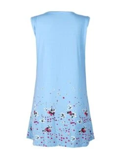 Women's Plus Size Loungewear Nightgown Nightshirt Dress Flower Simple Casual Comfort Home Daily Going Out Polyester Breathable Sleeveless Summer Spring Black Blue -Ladies Pajamas Store wutvrf1678256945713