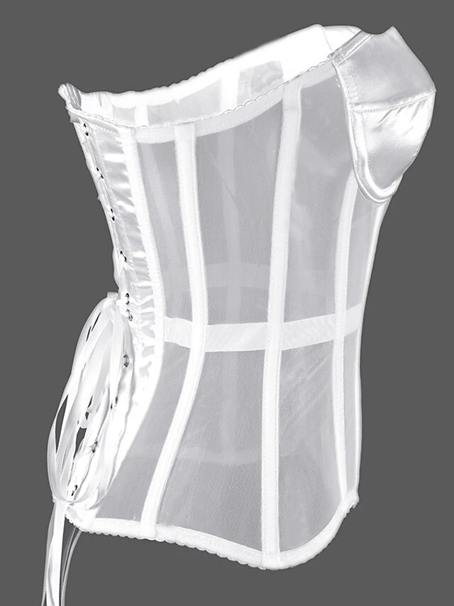 Corset Women's Corset Tops Wedding Party Party & Evening Plus Size White Overbust Corset Lace Up Tummy Control Push Up Pure Color All Seasons 8 Corset Women's Corset Tops Wedding Party Party & Evening Plus Size White Overbust Corset Lace Up Tummy Control Push Up Pure Color All Seasons - Image 6