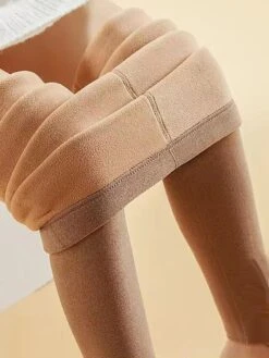 Women's Thermal Pants Pure Color Warm Fashion Simple Home Daily Bed Polyester Warm Breathable Long Pant Pant Elastic Waist Fall Winter Pink Camel -Ladies Pajamas Store wzqyiq1692348321828