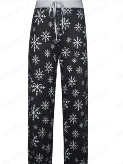 Women's Christmas Loungewear Pants Heart Elk Casual Comfort Soft Home Xmas Daily Polyester Pant Fall Winter Black White -Ladies Pajamas Store xdhfnq1694164380900