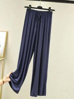 Women's Loungewear Pants Pure Color Casual Comfort Soft Home Daily Vacation Modal Breathable Long Pant Pant Elastic Waist Summer Fall Light Pink Black -Ladies Pajamas Store xhvgzo1690277176066
