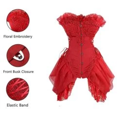 Corset Women's Corsets Trachtenmieder Christmas Halloween Wedding Party Birthday Party Plus Size Black Red Black White Sexy Country Bavarian Hook & Eye Lace Up Classic Tummy Control Push Up Solid -Ladies Pajamas Store xnbsql1663922658095