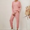 Women's Plus Size Loungewear Sets Nighty 2 Pieces Pure Color Fashion Sport Simple Home Street Daily Polyester Breathable Gift Crew Neck Long Sleeve T Shirt Tee Pant Elastic Waist Sporty Winter Fall -Ladies Pajamas Store xngqpg1637916896814