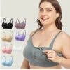 Women's Plus Size Maternity Nursing Bra Wireless Solid Home Daily Bed Nylon Breathable Straps Sleeveless Backless Summer Spring Charming Purple Black -Ladies Pajamas Store xposub1696386311899