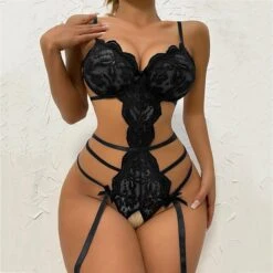 Women‘s Christmas Lingeries Gift Sexy Bodies Garter Teddies & Bodysuits Flower Ultra Slim Hot Soft Bed Xmas Valentine‘s Day Straps Hole Including Garter Belts Summer Black Wine / Buckle -Ladies Pajamas Store xwjqci1657261622223