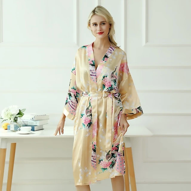 Women's Robes Gown Bathrobes Pure Color Simple Comfort Home Party Wedding Party Spandex Gift Long Sleeve Belt Included Spring Summer Navy Blue 13 Women's Robes Gown Bathrobes Pure Color Simple Comfort Home Party Wedding Party Spandex Gift Long Sleeve Belt Included Spring Summer Navy Blue - Image 11